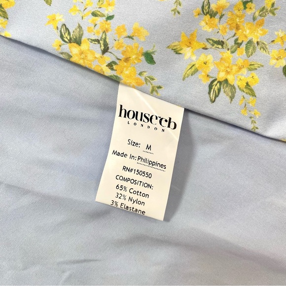 House of CB Saira Floral Lace-Up Corset Cocktail Dress in soft blue | Size M - Picture 9 of 12